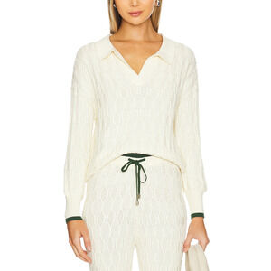 Sancia 'The Jarrah' Beige Knit V Neck Long Sleeve Top Size S